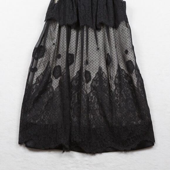 BCBGMAXAZRIA 100% Silk Babydoll Sheer Lace Mini Dress Whimsigoth Witchy Y2K XS - Picture 3 of 7